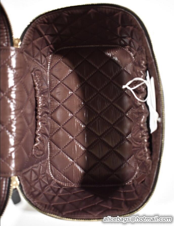 Best Quality Chanel Beauty Vanity Case Top Handle Bag In Quilted Caviar Leather CH5263 Black