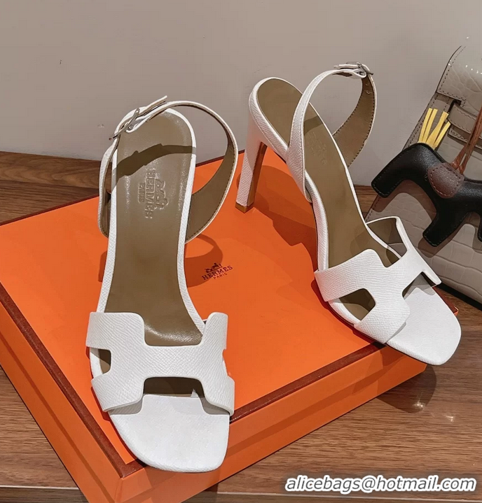 Purchase Hermes Holy High Heeled Sandals White Calf Leather 105MM 6053104