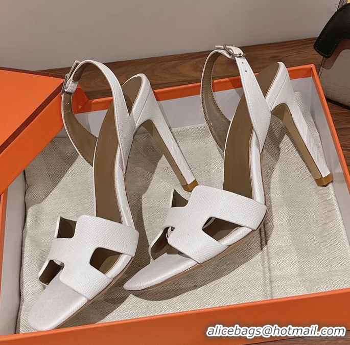 Purchase Hermes Holy High Heeled Sandals White Calf Leather 105MM 6053104