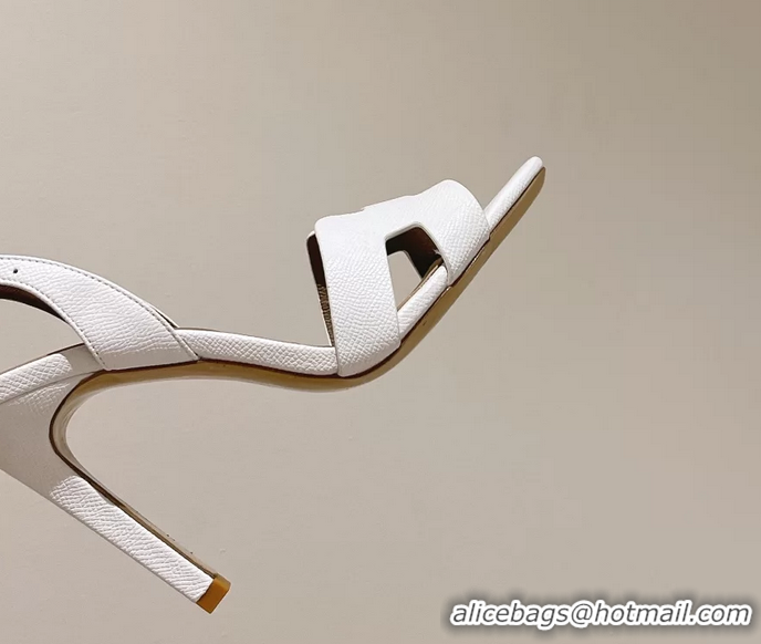 Purchase Hermes Holy High Heeled Sandals White Calf Leather 105MM 6053104
