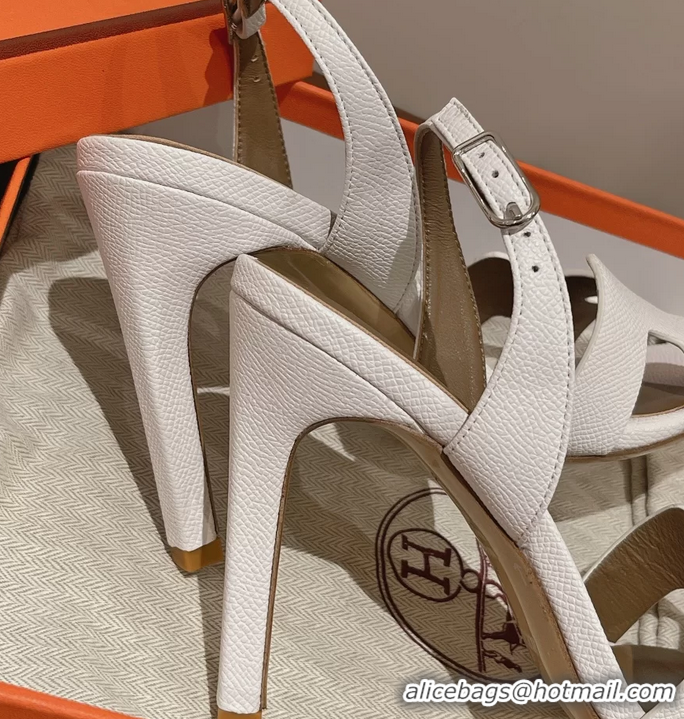 Purchase Hermes Holy High Heeled Sandals White Calf Leather 105MM 6053104