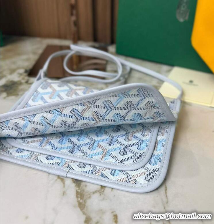 Inexpensive Goyard Plumet Pocket Wallet Mini Bag GY8015 Multicolored Polar Blue