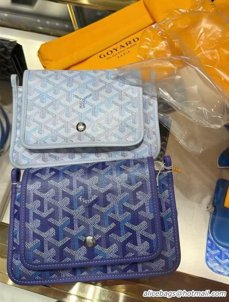 Inexpensive Goyard Plumet Pocket Wallet Mini Bag GY8015 Multicolored Polar Blue