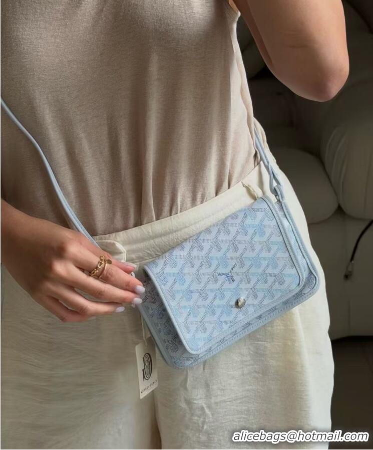 Inexpensive Goyard Plumet Pocket Wallet Mini Bag GY8015 Multicolored Polar Blue