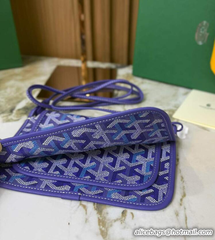 Promotional Goyard Plumet Pocket Wallet Mini Bag GY8015 Multicolored Blueberry Purple