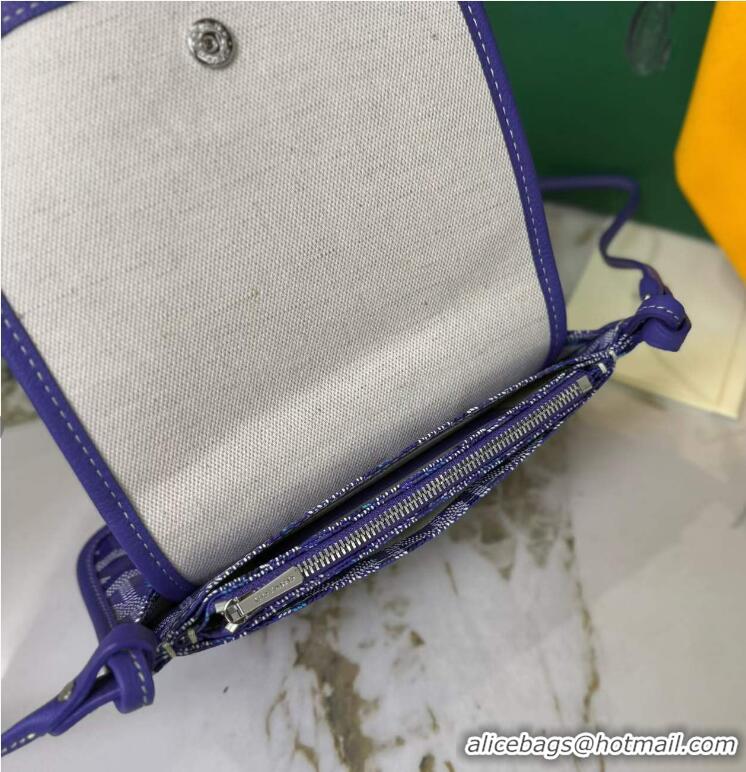 Promotional Goyard Plumet Pocket Wallet Mini Bag GY8015 Multicolored Blueberry Purple