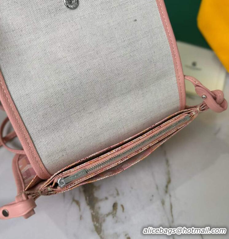 Well Crafted Goyard Plumet Pocket Wallet Mini Bag GY8015 Multicolored Powder Pink