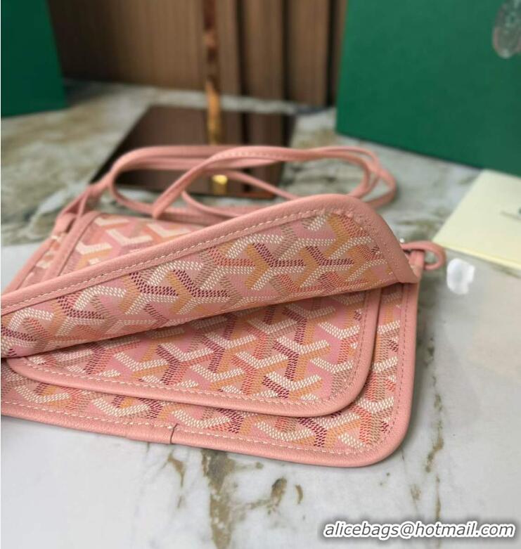 Well Crafted Goyard Plumet Pocket Wallet Mini Bag GY8015 Multicolored Powder Pink
