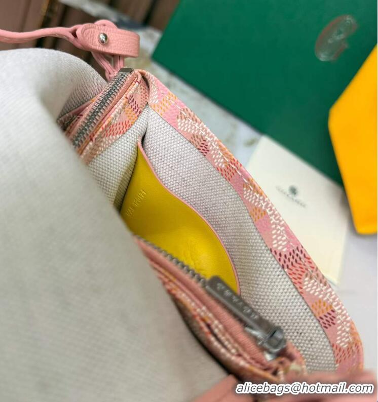 Well Crafted Goyard Plumet Pocket Wallet Mini Bag GY8015 Multicolored Powder Pink