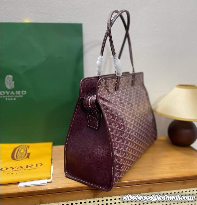 Super Quality Goyard Original Sac Hardy Tote Bag 8955 Burgundy