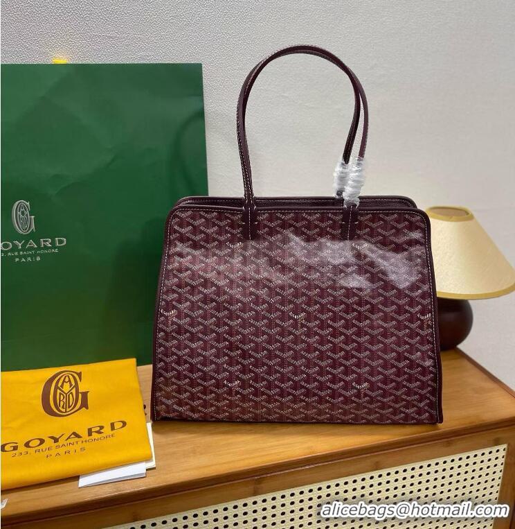 Super Quality Goyard Original Sac Hardy Tote Bag 8955 Burgundy