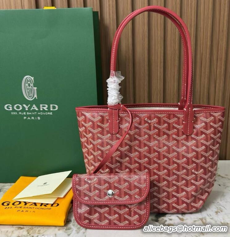 Luxury Imitation Goyard Original Saint Louis Tote MINI 18212 Red