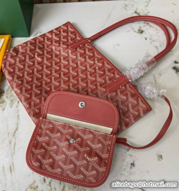 Luxury Imitation Goyard Original Saint Louis Tote MINI 18212 Red