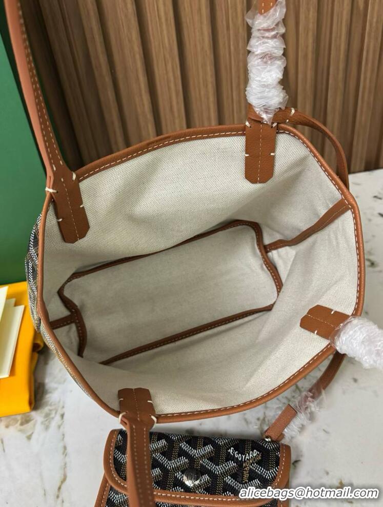 Top Design Goyard Original Saint Louis Tote MINI 18212 Black And Tan