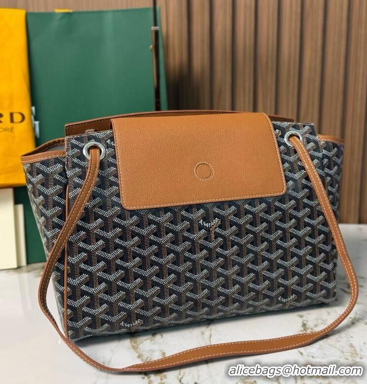 Inexpensive Goyard Original Rouette Shoulder Tote Bag 00315 Black And Tan