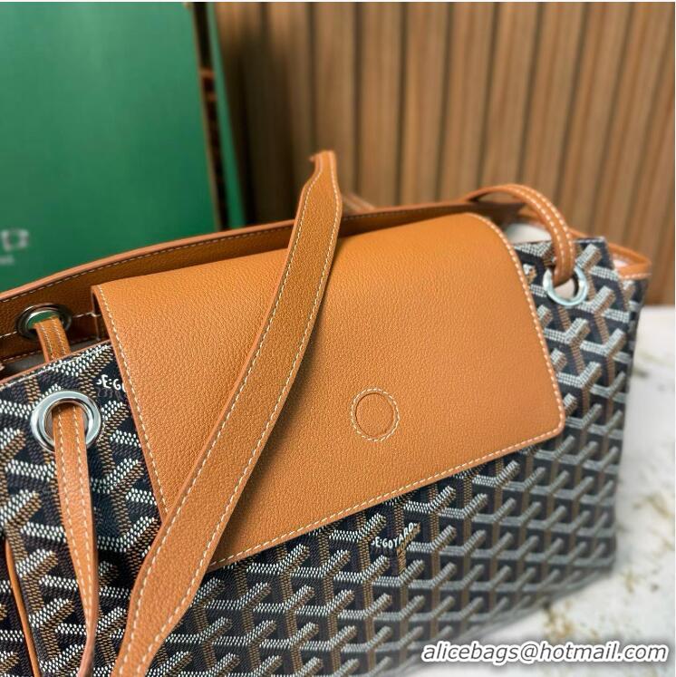 Inexpensive Goyard Original Rouette Shoulder Tote Bag 00315 Black And Tan