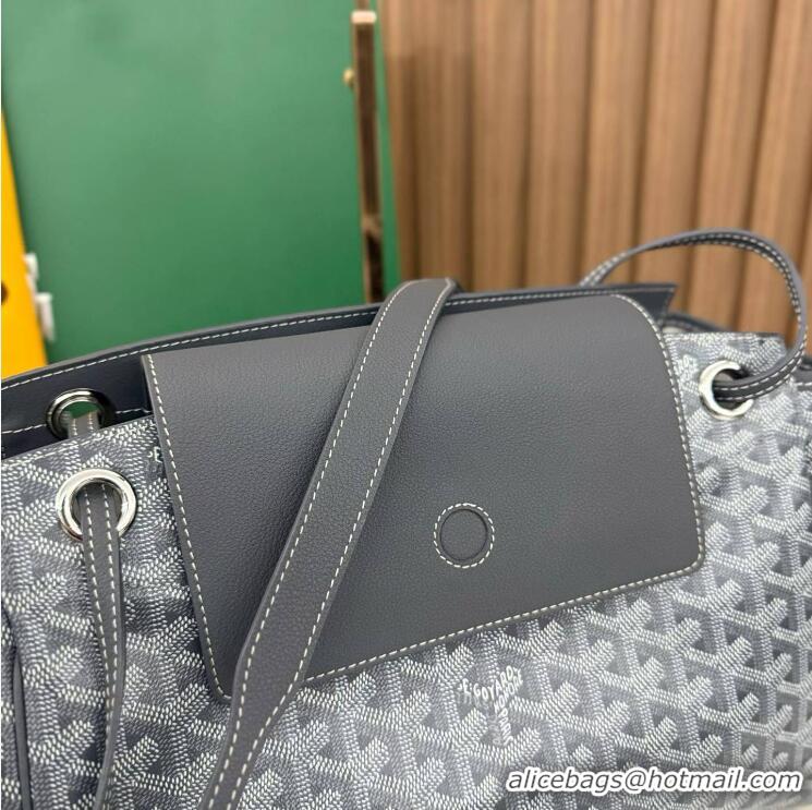 Duplicate Goyard Original Rouette Shoulder Tote Bag 00315 Dark Grey