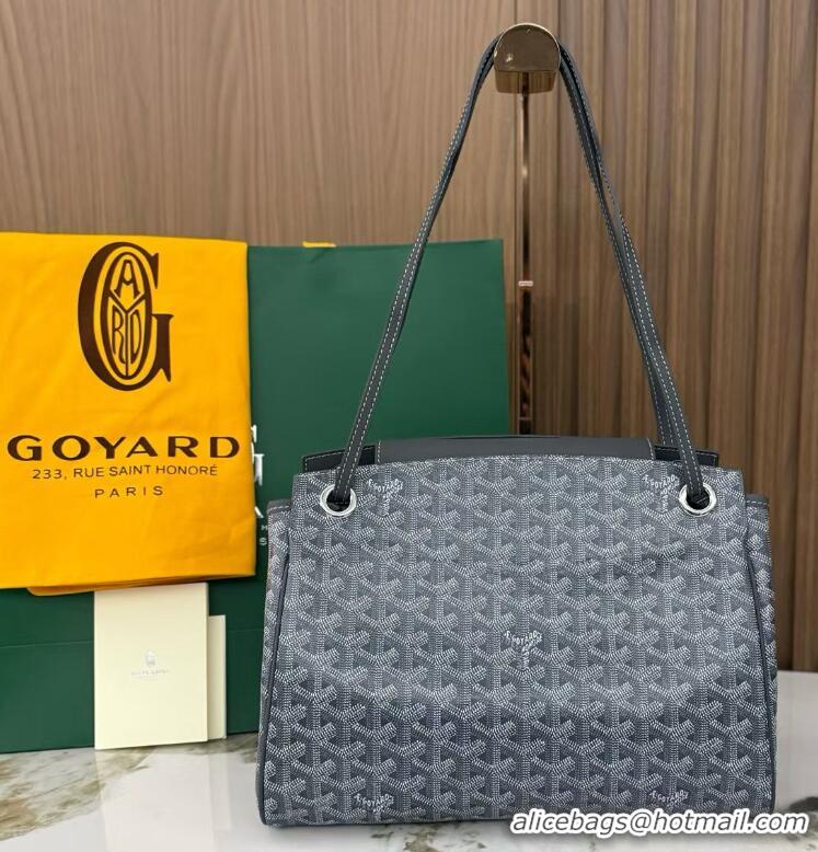 Duplicate Goyard Original Rouette Shoulder Tote Bag 00315 Dark Grey