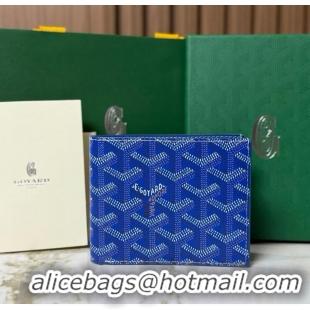 Free Shipping 2014 Goyard Short 8 Card Slots Billfold Wallet 020085a Light Blue