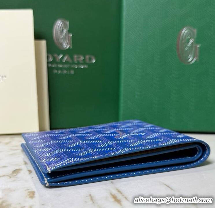 Free Shipping 2014 Goyard Short 8 Card Slots Billfold Wallet 020085a Light Blue