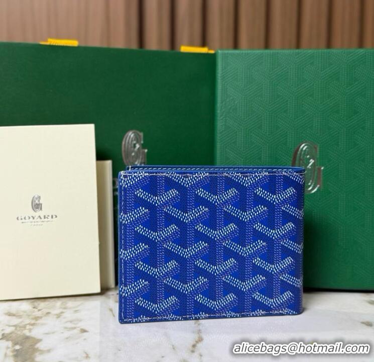 Free Shipping 2014 Goyard Short 8 Card Slots Billfold Wallet 020085a Light Blue