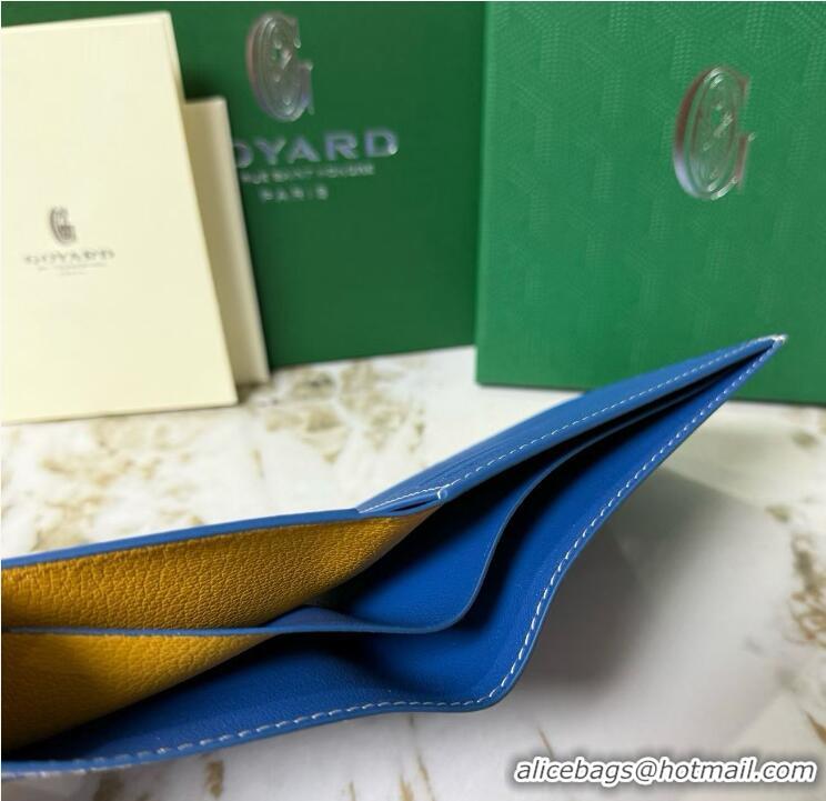 Free Shipping 2014 Goyard Short 8 Card Slots Billfold Wallet 020085a Light Blue