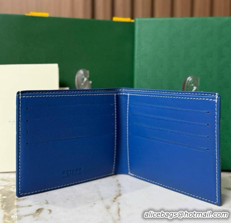 Free Shipping 2014 Goyard Short 8 Card Slots Billfold Wallet 020085a Light Blue