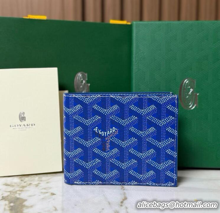 Free Shipping 2014 Goyard Short 8 Card Slots Billfold Wallet 020085a Light Blue