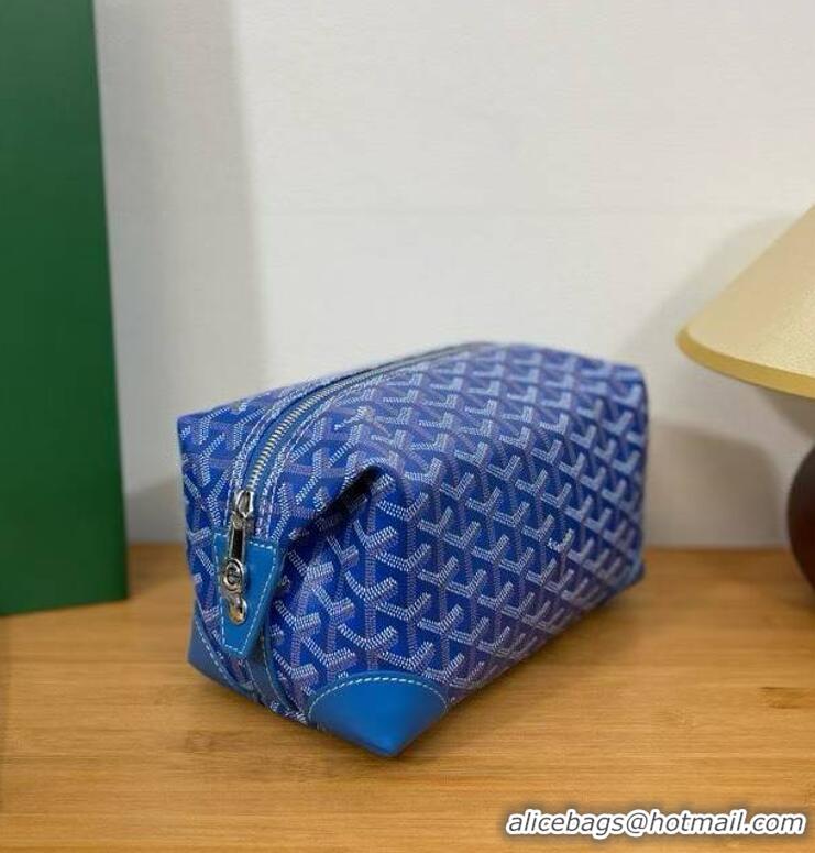 AAAAA Discount Goyard Boeing 25 Travel Toilet Bag G8741 Light Blue