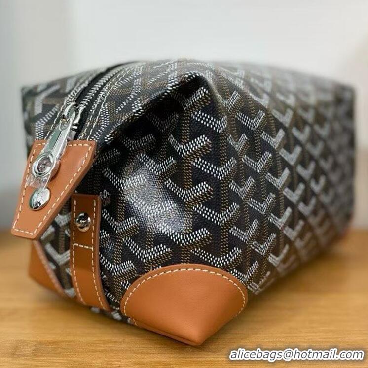 Most Popular Goyard Boeing 25 Travel Toilet Bag G8741 Black And Tan