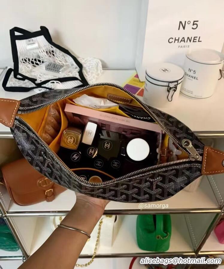 Most Popular Goyard Boeing 25 Travel Toilet Bag G8741 Black And Tan