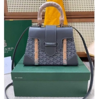 Free Shipping Goyard Original Saigon Tote Bag With Strap PM 8942 Dark Grey