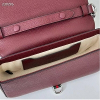 New Fashion Gucci Leather Small crossbody bag with hook closure 821623 Burgundy 2025