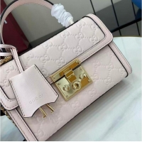 Inexpensive Gucci Padlock GG Leather Small top handle bag 848884 Pink 2025