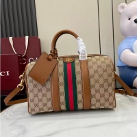 Grade Discount Gucci Ophidia medium boston bag in GG Canvas 857595 Beige/Brown 2026