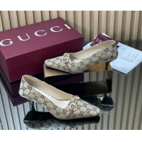 Purchase Gucci Vittoria Horsebit Pumps Shoes  GG Canvas 55MM 35To422 Beige