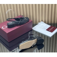 Discount Gucci Horsebit Slingback Flats Black Calfskin Leather 260503