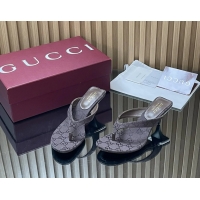 Shop Duplicate Gucci Vittoria Purple GG Canvas Thong Sanals 55MM 6050403
