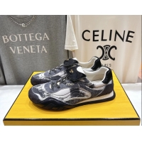 Trendy Design Fendi Wave Pulse Low Tops Sneaker Gray Fabric and Black Cavallino Calfskin 6050502