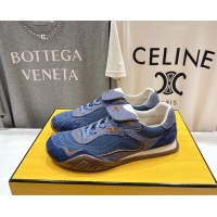 Grade Fendi Wave Pulse Low Tops Sneaker Denim Blue Fabric 6050502