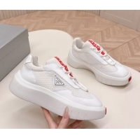Good Quality Prada Americas Cup Re Nylon and Biker Fabric Sneakers 6050802 White