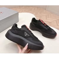 Durable Prada Americas Cup Re Nylon and Biker Fabric Sneakers 6050802 Black