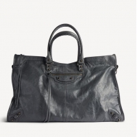 Super Quality Balenciaga Mens Le City Travel Bag Arena Lambskin in Volcanic Rock B81036