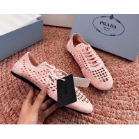 Best Price Prada Crochet Knit Ballet Flat Sneakers 6051005 Pink