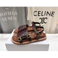 Top Grade Celine Lympia Triomphe Slingback Sandals Red Calfskin Leather 6051103 Red