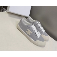 Classic Celine Alan Triomphe Sneakers Shoes Gray Canvas 6051106 Gray