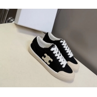 Buy Duplicate Celine Alan Triomphe Canvas Sneakers 6051108 Black