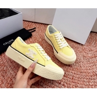 Super Quality Celine Alan Triomphe Canvas Sneakers 6051108 Yellow