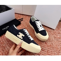 Duplicate Celine Alan Triomphe Canvas Sneakers 6051108 Black