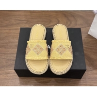 Super Chanel CC Crochet Flat Slides Sandals with Chain Beige 6051603